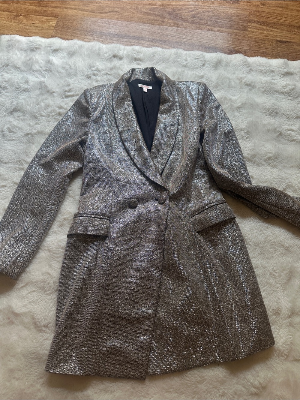 Luxxel Sparkle Silver Blazer Jacket